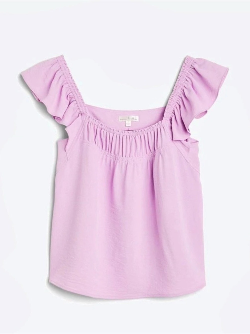 Nine Britton Pink Joan Flutter Ruffle Sleeve Blouse